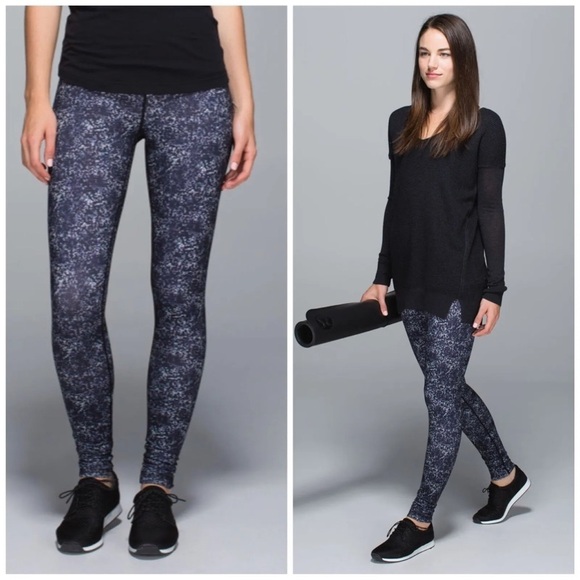 Lululemon Wunder Under Pant Full On Luon Roll Down Rocky Road Sand Dune Size 4 - Picture 9 of 9